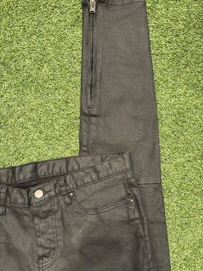 Men’s Slim-Fit Black Coated Denim Pants
